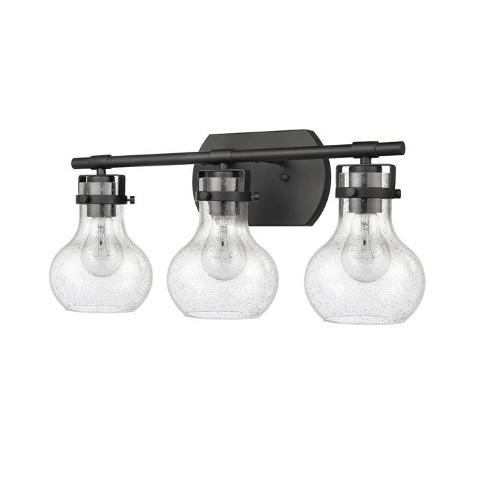 Atlas Lighting Salamanca 21'' Wide 3Lt Vanity Light, Black/Clear