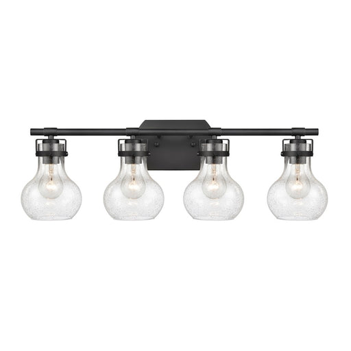 Atlas Lighting Salamanca 29'' Wide 4Lt Vanity Light, Black/Clear