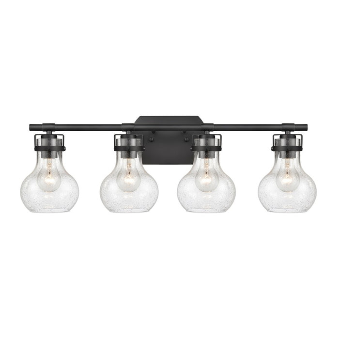 Atlas Lighting Salamanca 29'' Wide 4Lt Vanity Light, Black/Clear