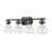 Atlas Lighting Salamanca 29'' Wide 4Lt Vanity Light, Black/Clear