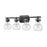 Atlas Lighting Salamanca 29'' Wide 4Lt Vanity Light, Black/Clear