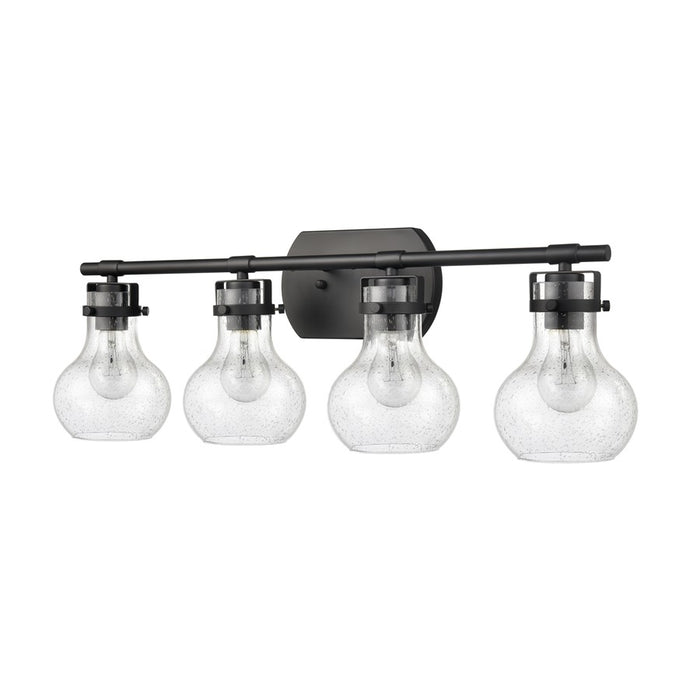 Atlas Lighting Salamanca 29'' Wide 4Lt Vanity Light, Black/Clear