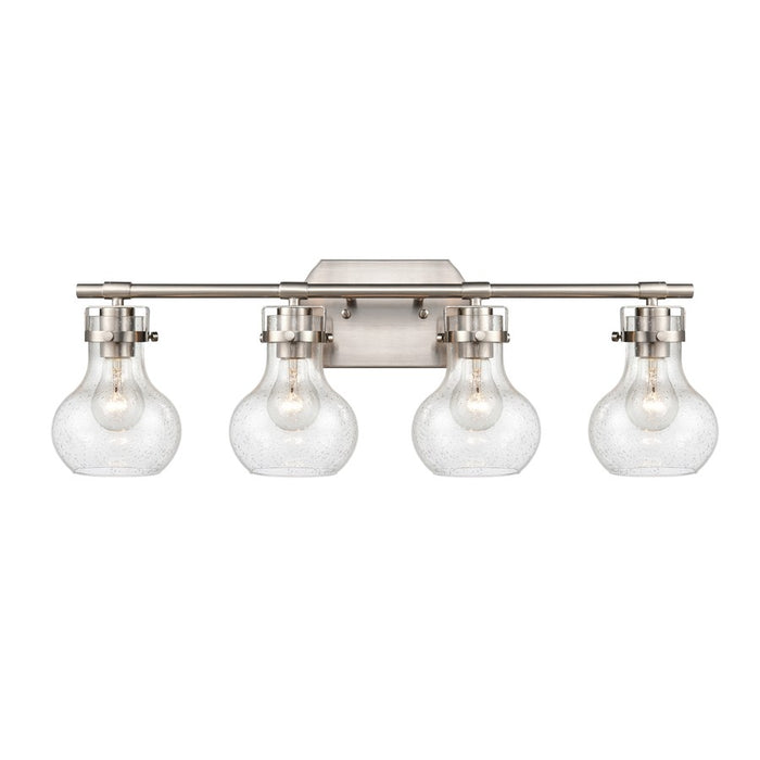 Atlas Lighting Salamanca 29'' Wide 4Lt Vanity Light, Nickel/Clear