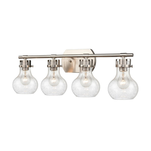 Atlas Lighting Salamanca 29'' Wide 4Lt Vanity Light, Nickel/Clear