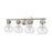 Atlas Lighting Salamanca 29'' Wide 4Lt Vanity Light, Nickel/Clear