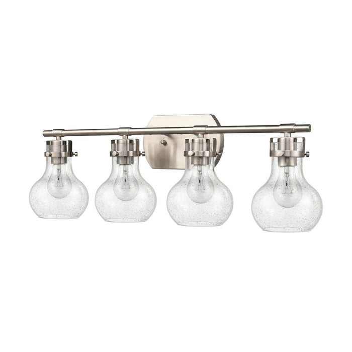 Atlas Lighting Salamanca 29'' Wide 4Lt Vanity Light, Nickel/Clear