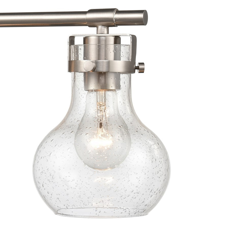 Atlas Lighting Salamanca 29in 4-Light Vanity Light | Transitional Satin Nickel and Clear Seeded Glass | Bathroom Vanity | Model WL11433-NK