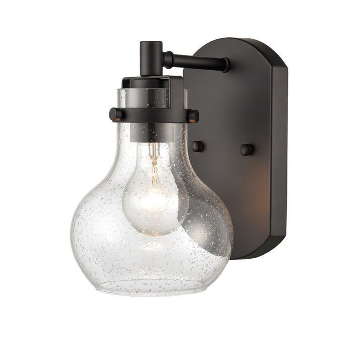Atlas Lighting Salamanca 5.5'' Wide 1Lt Vanity Light, Black/Clear