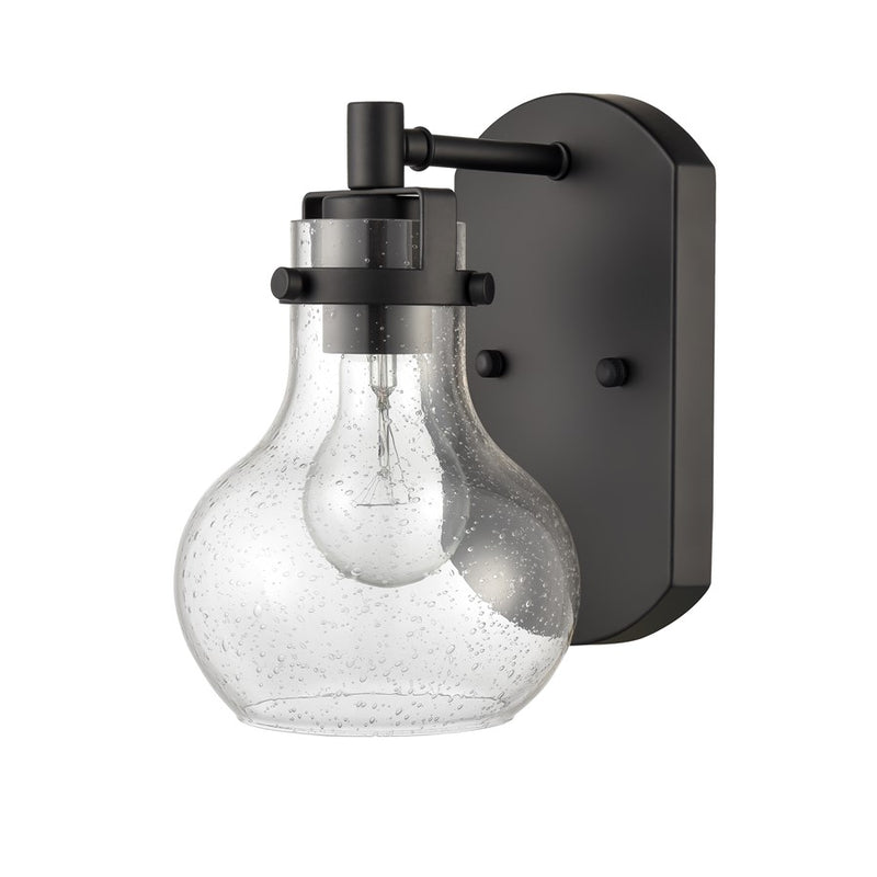 Atlas Lighting Salamanca 5.5'' Wide 1Lt Vanity Light, Black/Clear