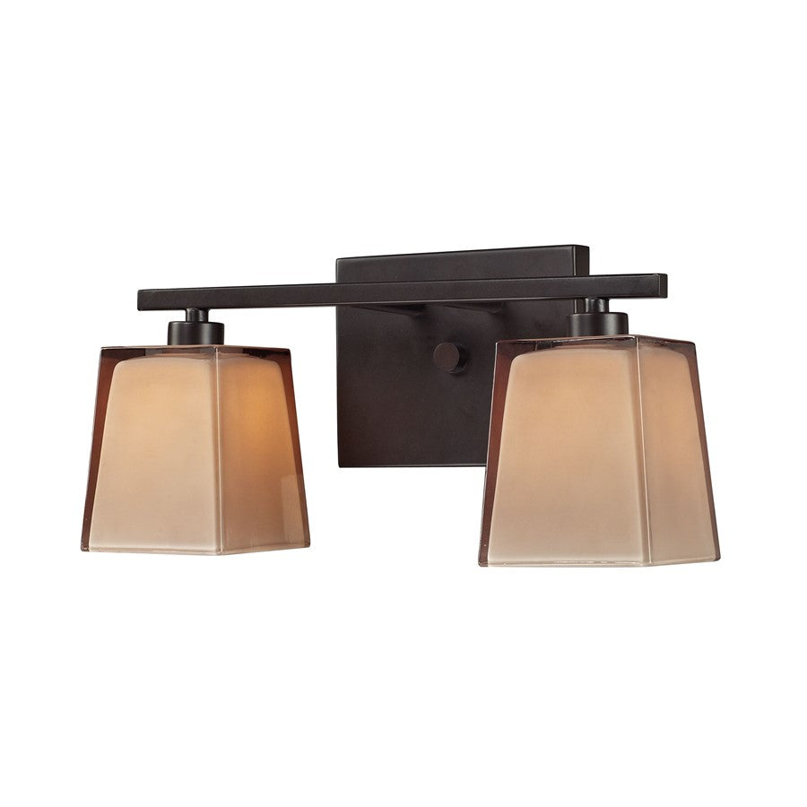 Atlas Lighting Serenity 13'' Wide 2Lt Vanity Light, Bronze/Amber