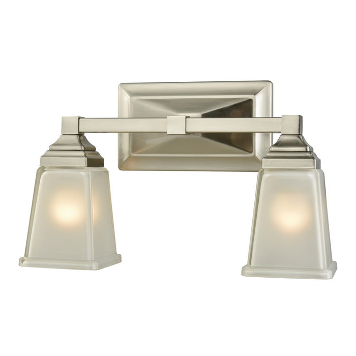 Atlas Lighting Sinclair 15'' Wide 2Lt Vanity Light, Nickel/White