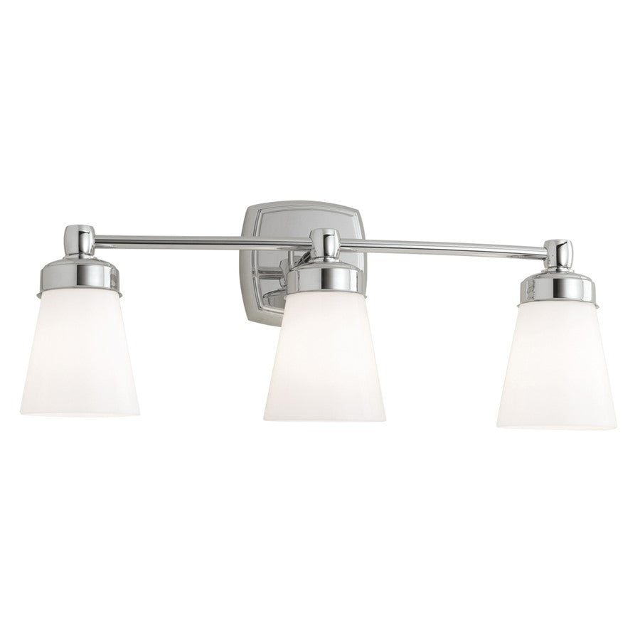 Atlas Lighting Soft Square 22.25'' Wide 3Lt Vanity Light, Chrome