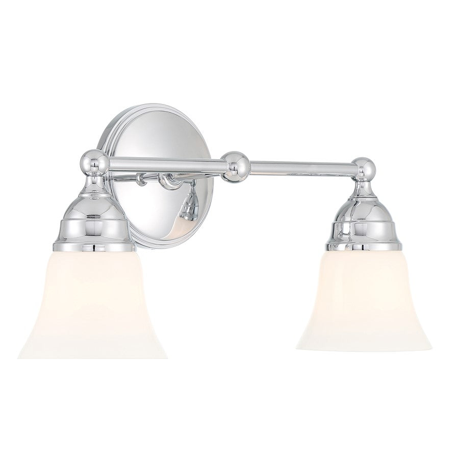 Atlas Lighting Sofia 16.5'' Wide 2Lt Vanity Light, Chrome/White