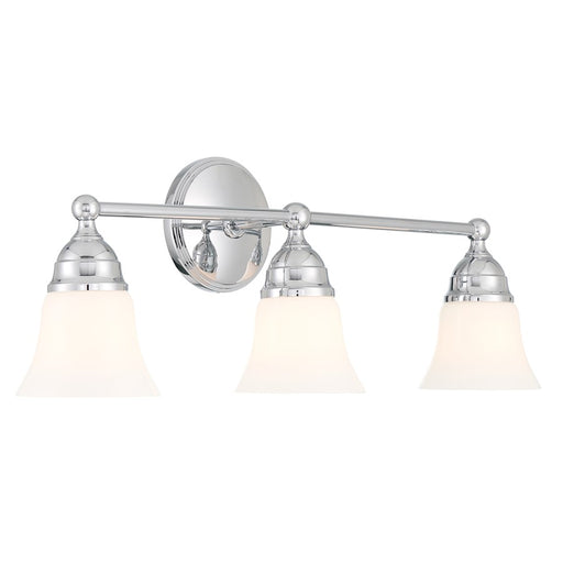 Atlas Lighting Sofia 24'' Wide 3Lt Vanity Light, Chrome/White