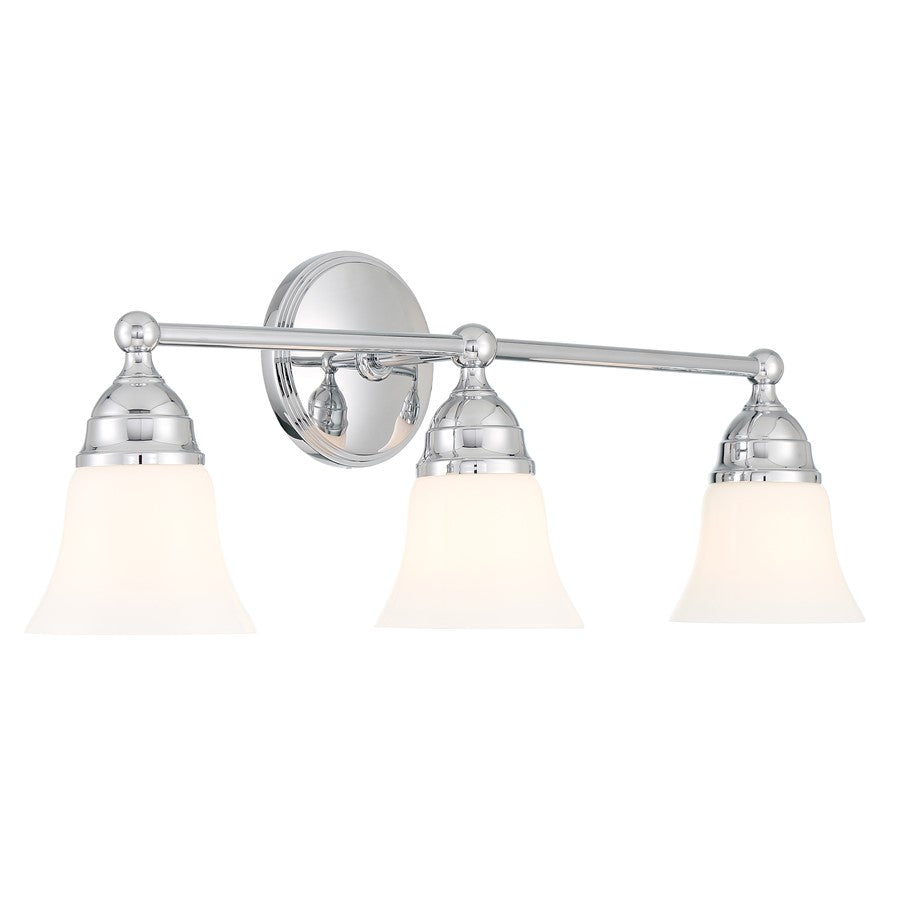 Atlas Lighting Sofia 24'' Wide 3Lt Vanity Light, Chrome/White
