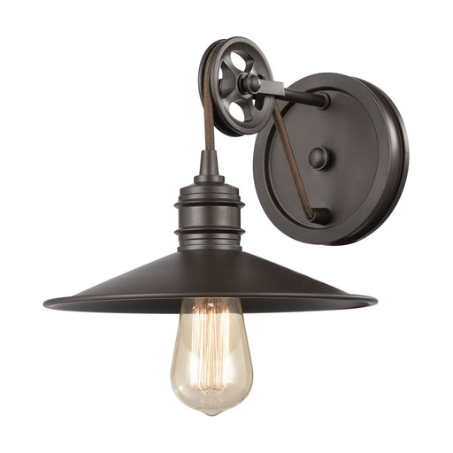 Atlas Lighting Spindle Wheel 8'' High 1Lt Sconce, Bronze/Bronze