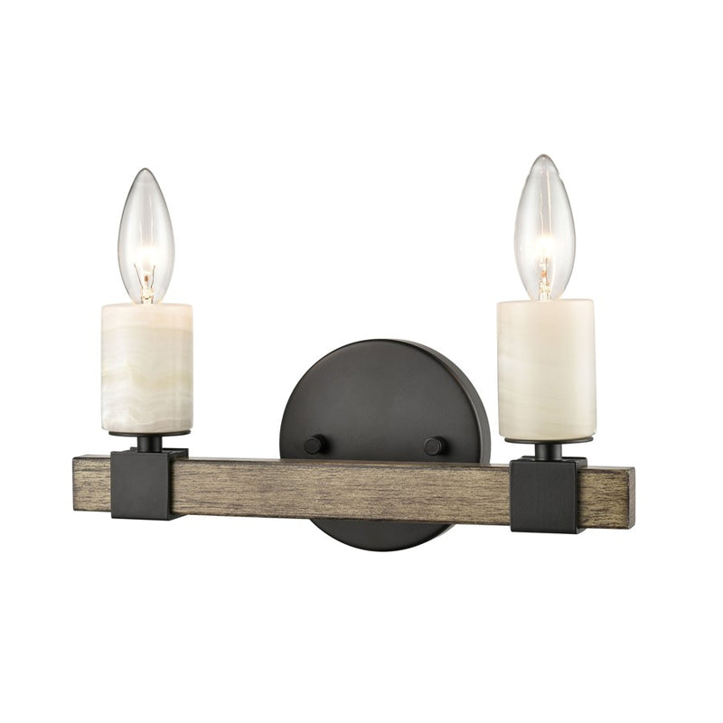Atlas Lighting Stone Manor 12'' Wide 2Lt Vanity Light, Matte Black