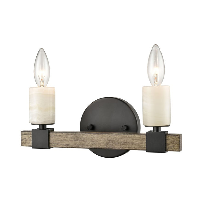 Atlas Lighting Stone Manor 12'' Wide 2Lt Vanity Light, Matte Black