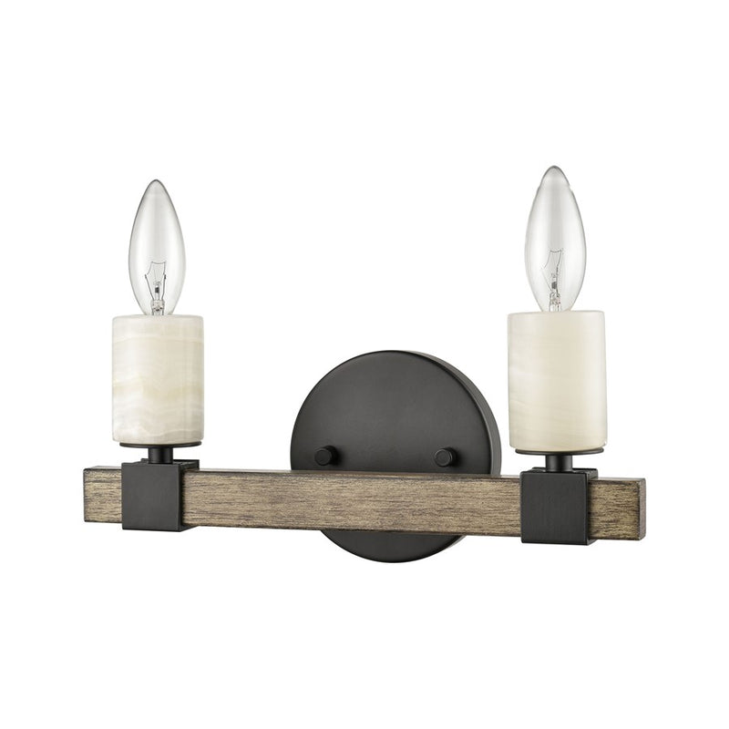 Atlas Lighting Stone Manor 12in 2-Light Vanity Light | Transitional Matte Black and Aspen Metal | Bathroom & Powder Room | Model WL11450-BK