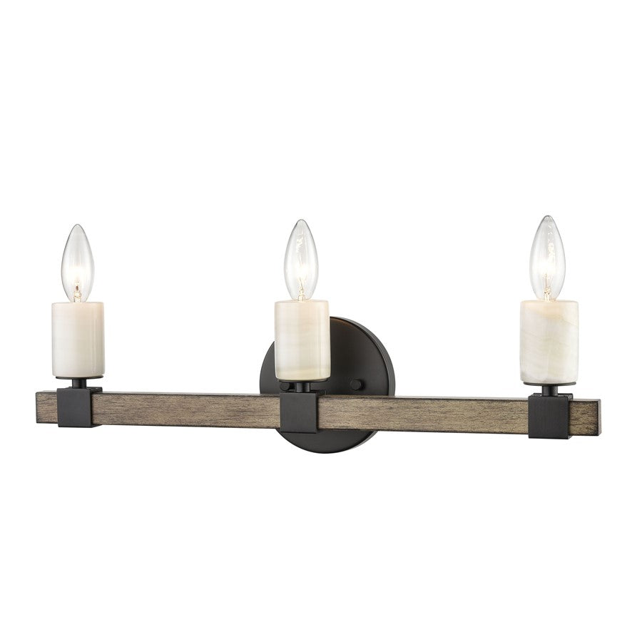 Atlas Lighting Stone Manor 21'' Wide 3Lt Vanity Light, Matte Black