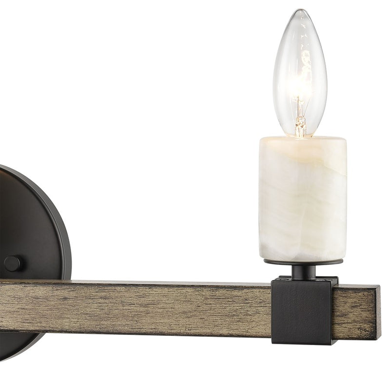 Atlas Lighting Stone Manor 21in 3-Light Vanity Light | Transitional Matte Black and Aspen Metal | Bathroom & Powder Room | Model WL11451-BK