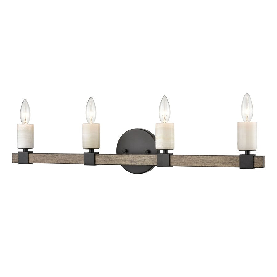 Atlas Lighting Stone Manor 30'' Wide 4Lt Vanity Light, Matte Black