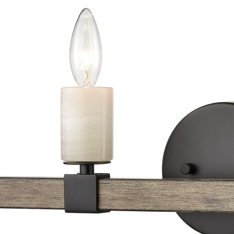 Atlas Lighting Stone Manor 30in 4-Light Vanity Light | Transitional Matte Black and Aspen Metal | Bathroom Vanity | 30 x 4 x 6 in | Model WL11452-BK