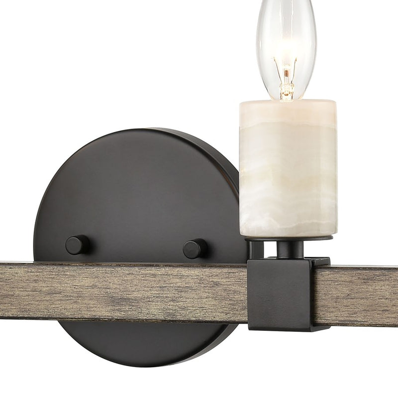 Atlas Lighting Stone Manor 30in 4-Light Vanity Light | Transitional Matte Black and Aspen Metal | Bathroom Vanity | 30 x 4 x 6 in | Model WL11452-BK