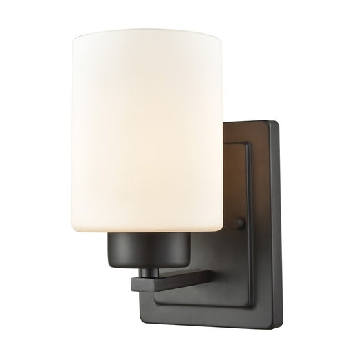 Atlas Lighting Summit Place 9'' High 1Lt Sconce, Bronze/White