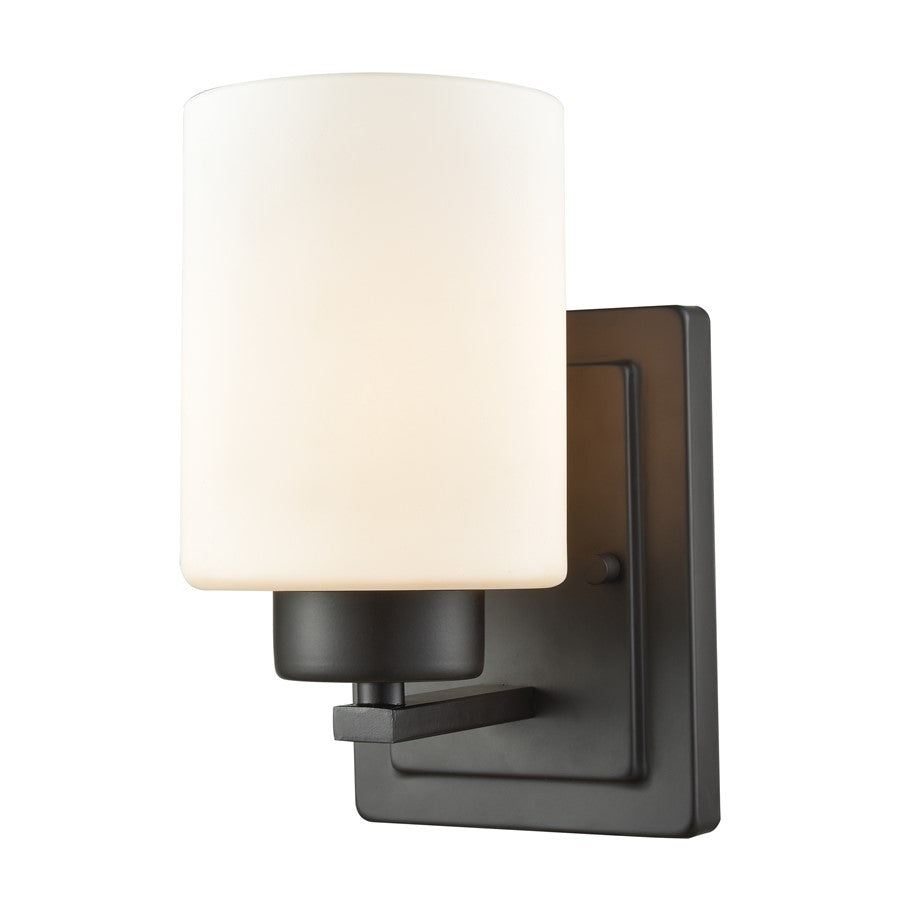 Atlas Lighting Summit Place 9'' High 1Lt Sconce, Bronze/White