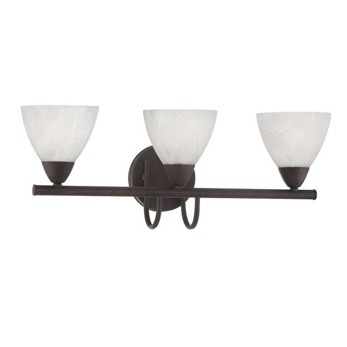Atlas Lighting Tia 22.5''W 3Lt Vanity Light, Painted Bronze/White