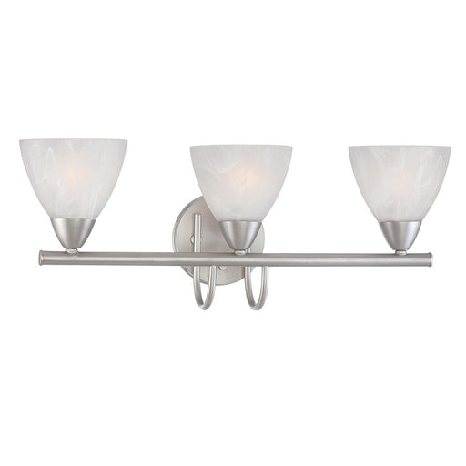 Atlas Lighting Tia 22.5'' Wide 3Lt Vanity Light, Matte Nickel/White