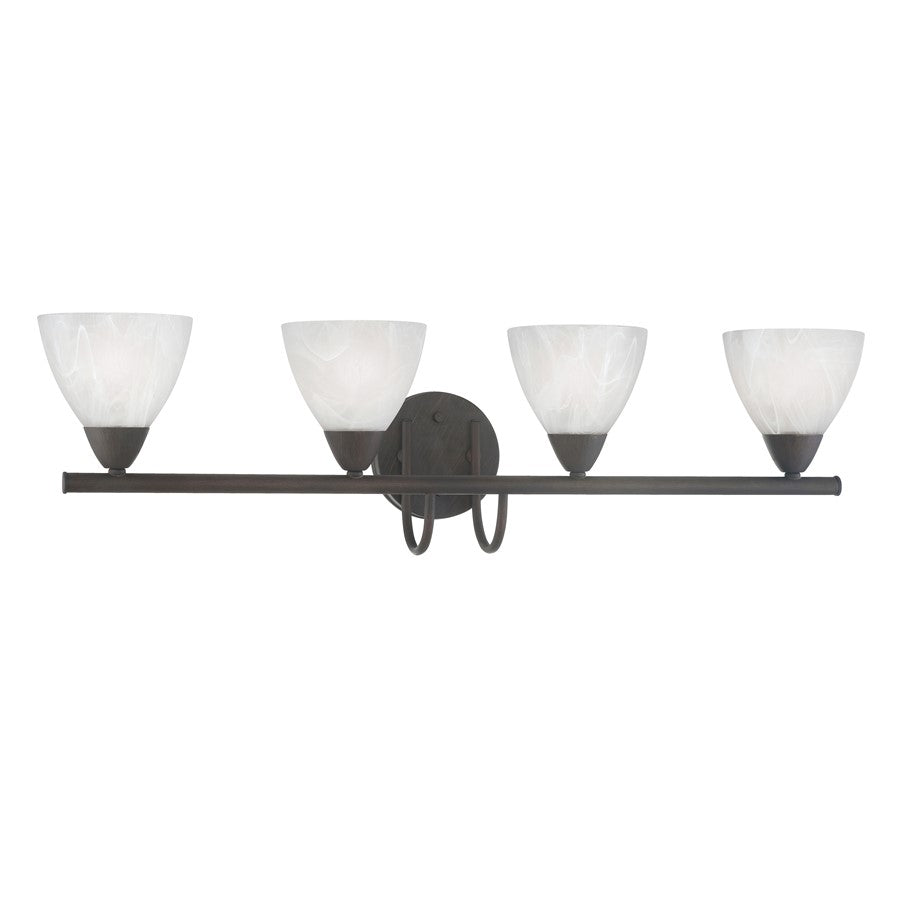 Atlas Lighting Tia 30.75'' Wide 4Lt Vanity Light, Bronze/White