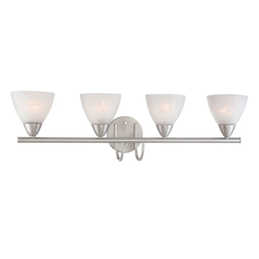 Atlas Lighting Tia 30.75''W 4Lt Vanity Light, Matte Nickel/White