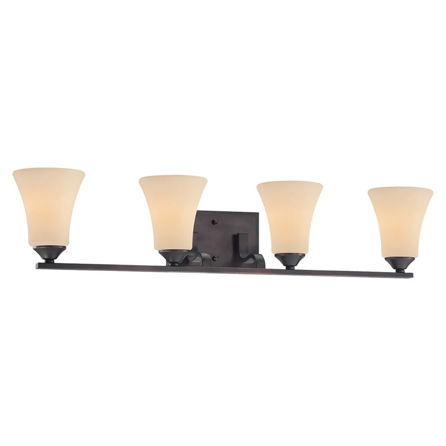 Atlas Lighting Treme 32''W 4Lt Vanity Light, Espresso/Beige/White