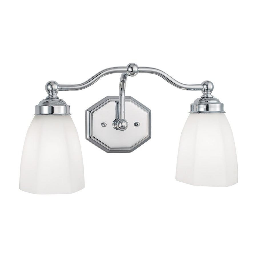 Atlas Lighting Trevi 17''W 2Lt Vanity Light, Brushed Nickel/White