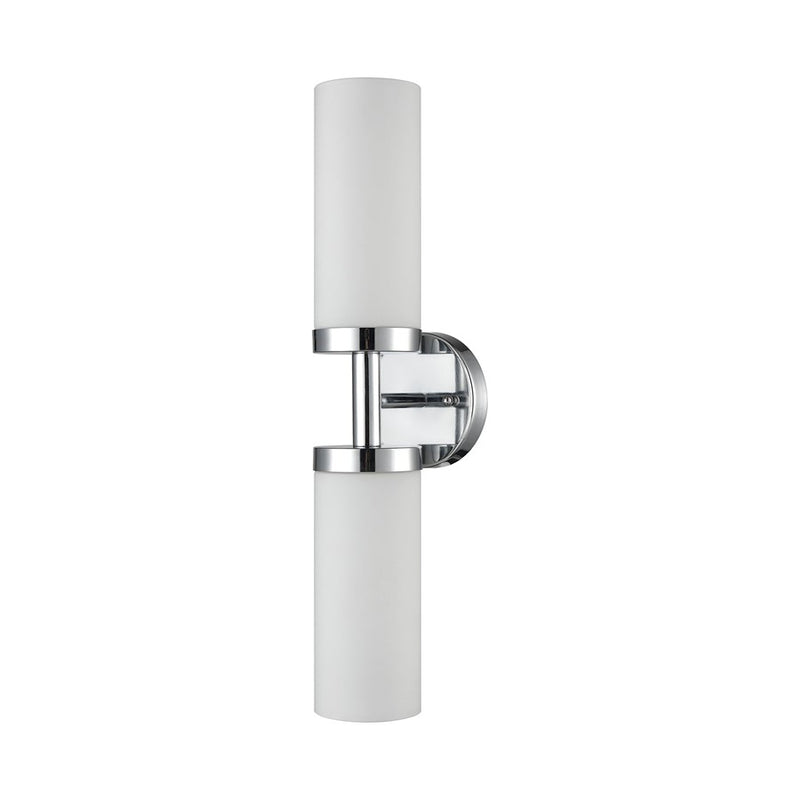 Atlas Lighting Tristen 20in 2-Light Vanity Light | Modern Chrome and White Frosted Glass | Bathroom Vanity & Powder Room | Model WL11467-CH