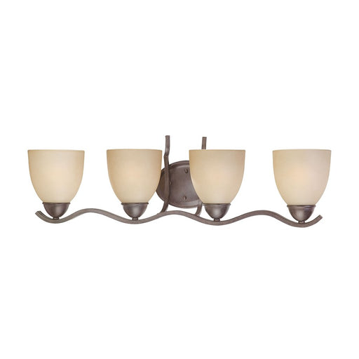 Atlas Lighting Triton 29'' Wide 4Lt Wall Lamp, Sable Bronze/Amber