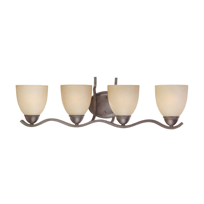Atlas Lighting Triton 29'' Wide 4Lt Wall Lamp, Sable Bronze/Amber