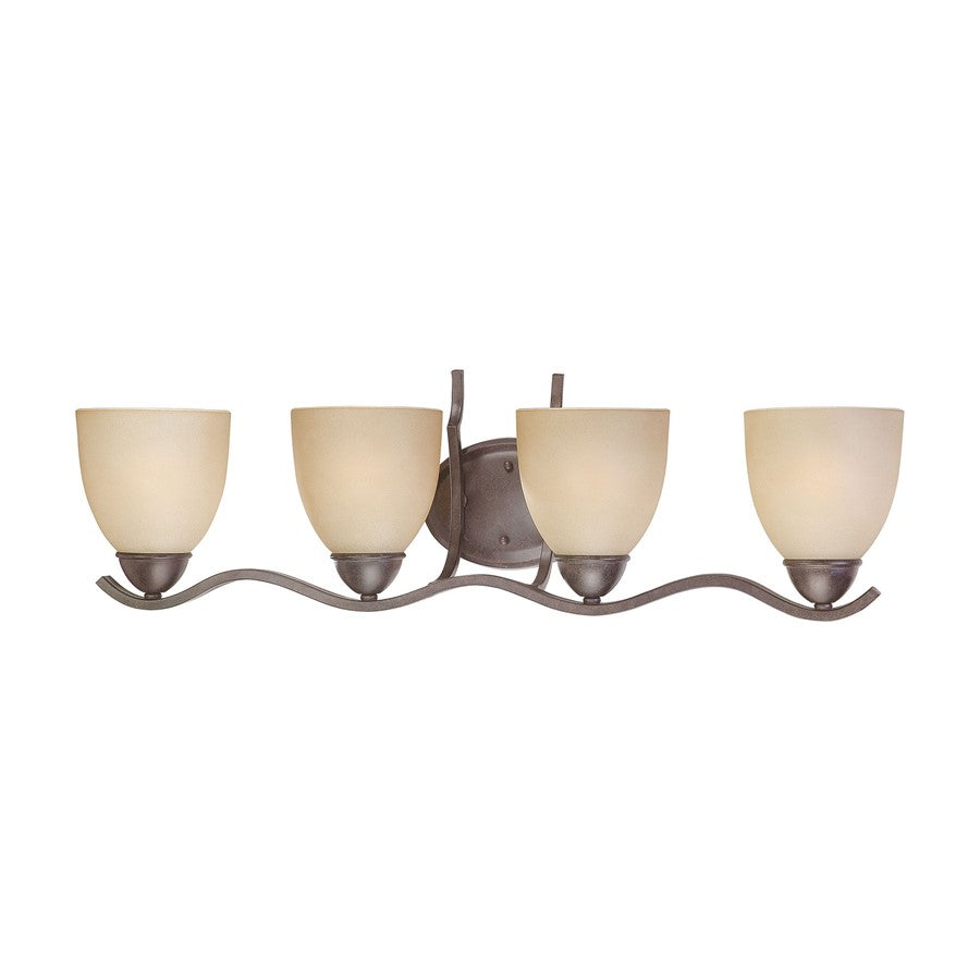 Atlas Lighting Triton 29'' Wide 4Lt Wall Lamp, Sable Bronze/Amber