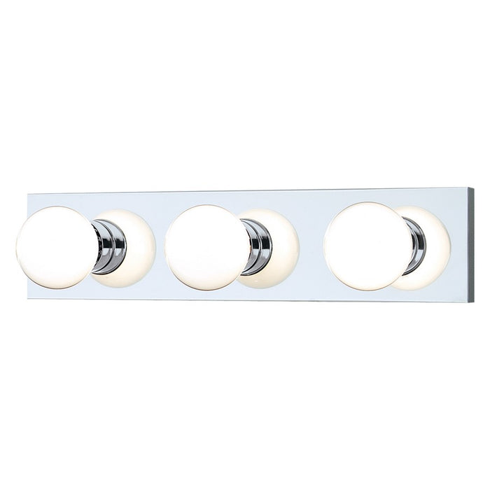 Atlas Lighting Vanity Strips 18''W 3Lt Vanity Light, Chrome/White