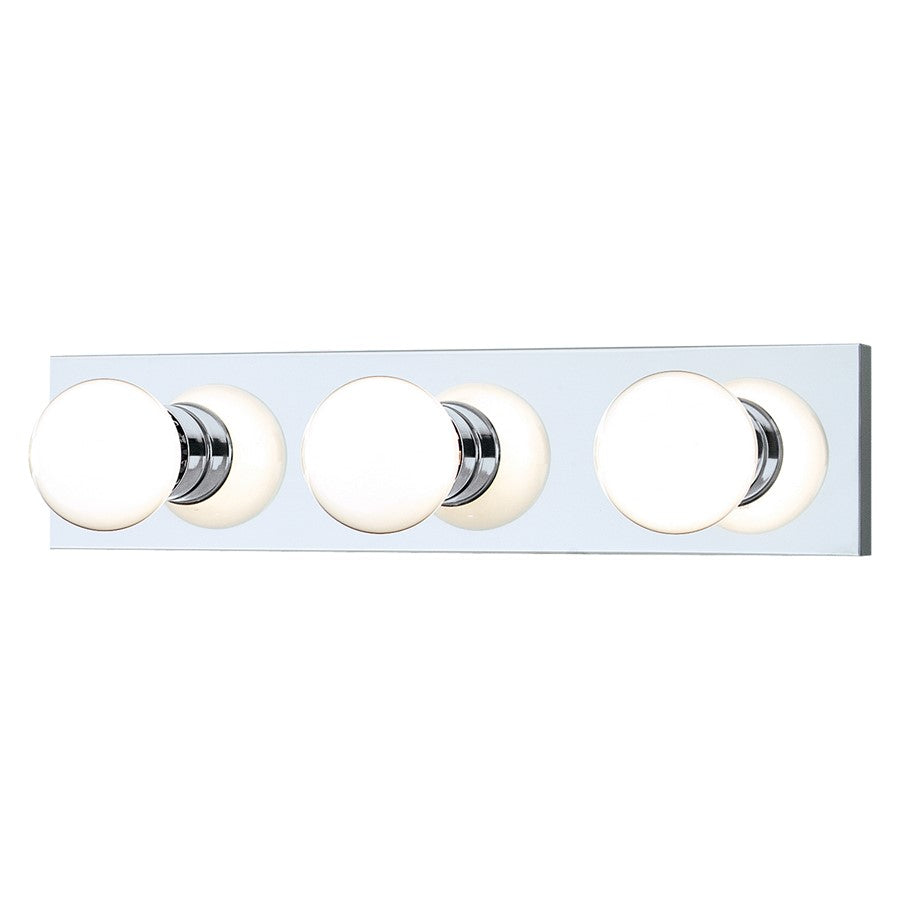 Atlas Lighting Vanity Strips 18''W 3Lt Vanity Light, Chrome/White