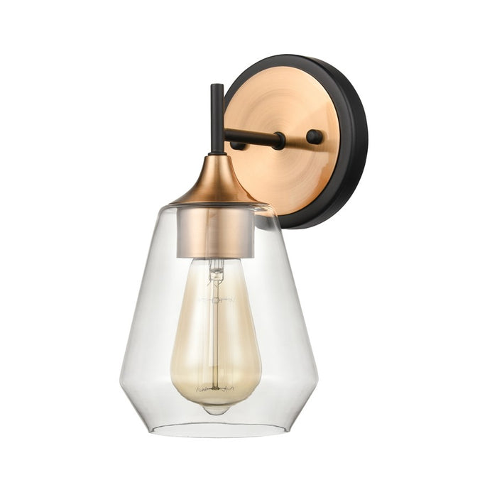 Atlas Lighting Villette 6''W 1Lt Vanity Light, Satin Brass/Clear