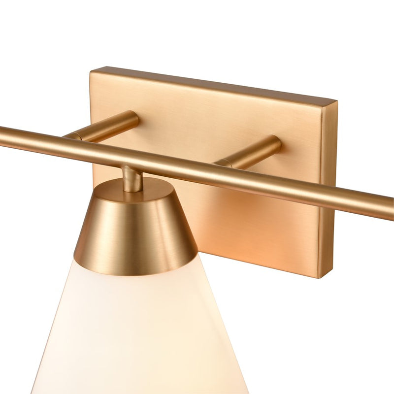 Atlas Lighting Vivica 24in 3-Light Vanity Light | Transitional Brushed Gold and White Glass | Bathroom Vanity & Makeup Mirror | Model WL11474-GD