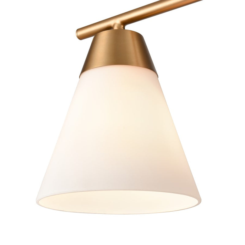 Atlas Lighting Vivica 24in 3-Light Vanity Light | Transitional Brushed Gold and White Glass | Bathroom Vanity & Makeup Mirror | Model WL11474-GD