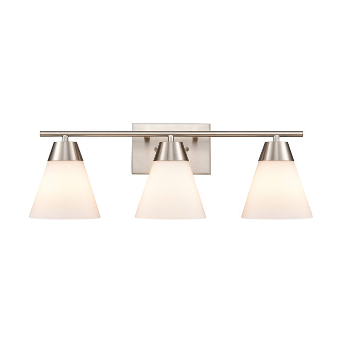 Atlas Lighting Vivica 24'' Wide 3Lt Vanity Light, Nickel/White