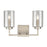 Atlas Lighting West End 14.5'' Wide 2Lt Vanity Light, Nickel/Clear