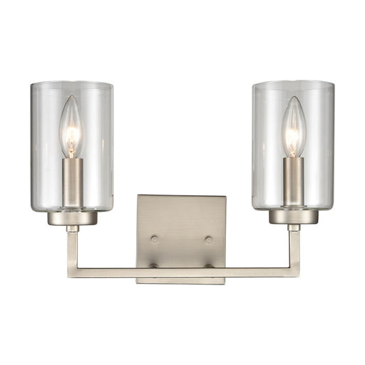 Atlas Lighting West End 14.5'' Wide 2Lt Vanity Light, Nickel/Clear