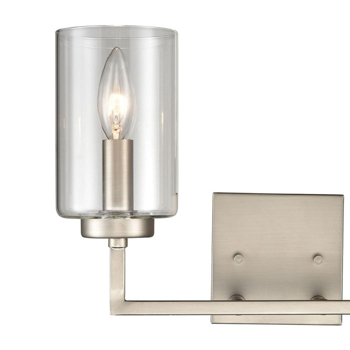 Atlas Lighting West End 14.5'' Wide 2Lt Vanity Light, Nickel/Clear