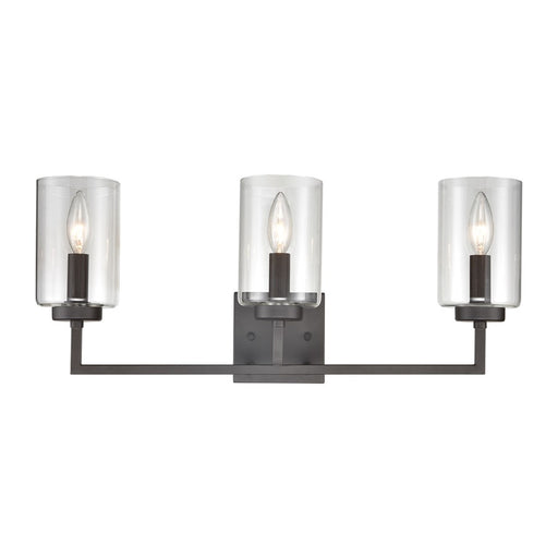 Atlas Lighting West End 23'' Wide 3Lt Vanity Light, Bronze/Clear